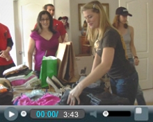 Kristy Swanson donating to Clothes off Our Back