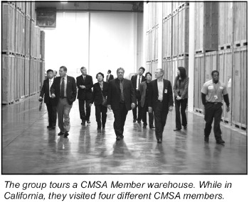 The CMSA visitors touring NorthStar Moving's warehouse