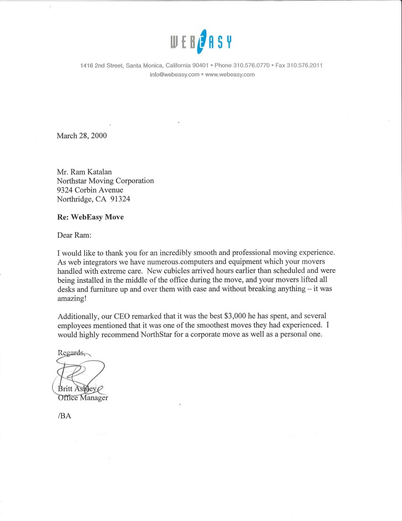 letter of recommendation office manager