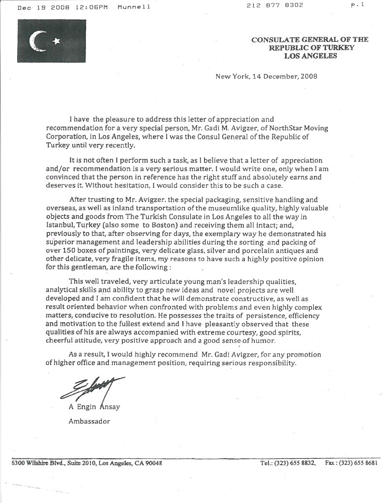 ambassador recommendation letter from