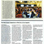 A page from The Los Angeles business Journal best places to work article