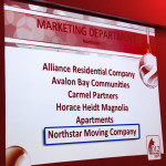 Photo from the presentation at the award ceremony where we were nominated for the best marketing team award.