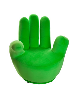 green hand chair