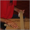 Sealing the care packages.